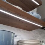 Led lighting under floating kitchen shelves